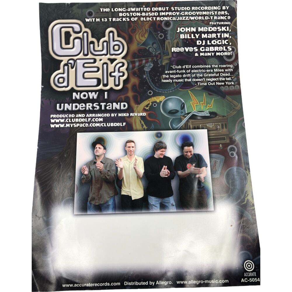 Club d'Elf - Now I Understand 11"x17" Album Poster - Medeski, Martin, DJ Logic